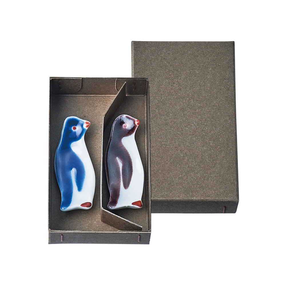 赤地径さんの九谷焼箸置き 2個セット ペンギン